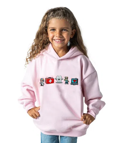 Rabble Clothing Kids' Toddler Unisex Customizable Hoodie Bundle With Heroic Space Quest Dabblz In Bubblegum Bliss