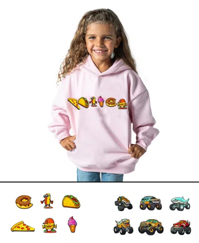 Rabble Clothing Kids' Toddler Unisex Customizable Hoodie Bundle With Monster Truck Munchies Dabblz In Bubblegum Bliss