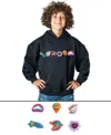 Rabble Clothing Unisex Customizable Hoodie Bundle With Magic Wonders Dabblz In Jet Black
