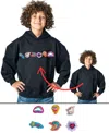 Rabble Clothing Unisex Customizable Hoodie Bundle With Magic Wonders Patch Dabblz In Jet Black
