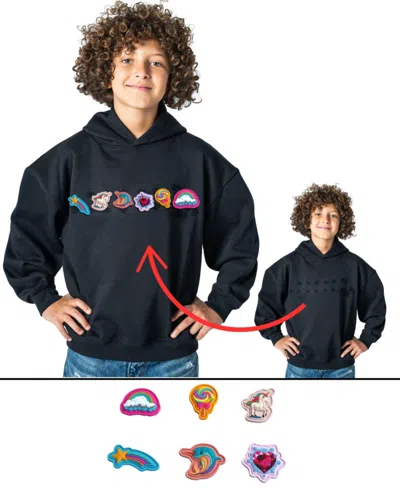 Rabble Clothing Kids' Unisex Customizable Hoodie Bundle With Magic Wonders Patch Dabblz In Jet Black