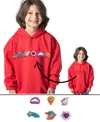 Rabble Clothing Unisex Customizable Hoodie Bundle With Magic Wonders Patch Dabblz In Strawberry Splash