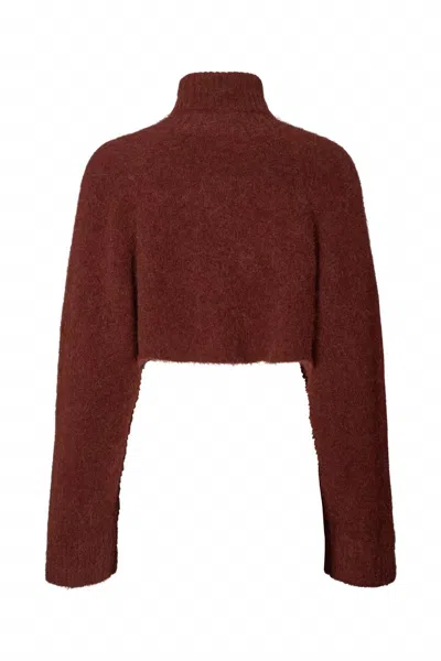 Rabens Saloner Adora Arm Warmer In Burgundy In White