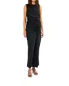 Rabens Saloner Bibber Papery Fitted Maxi Dress In Black In Black