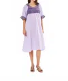 Rabens Saloner Dortia Cotton Angel Dress In Violet In Blue