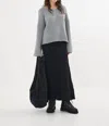 Rabens Saloner Emiko Dual Rib Sleeve Sweater In Light Grey In Grey