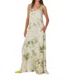 Rabens Saloner Fracture Dress In Olive In Green