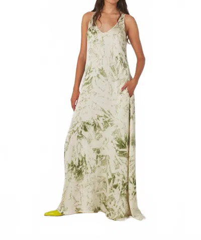 Rabens Saloner Fracture Dress In Olive In Green