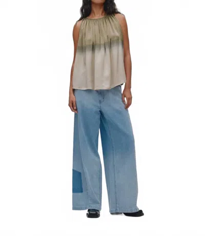 Rabens Saloner Lane Wide Leg Pants In Light Blue In Multi