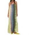 Rabens Saloner Macaw Cami Dress In Lime Combo In Multi