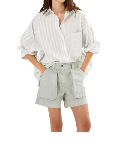 Rabens Saloner Nata Canvas Short In Grey Cloud