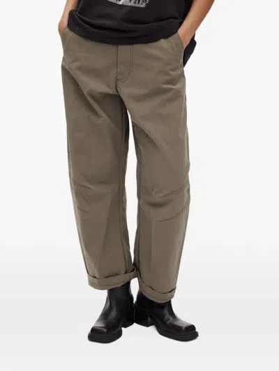 Rabens Saloner October Panelled Wide-leg Trousers In Green