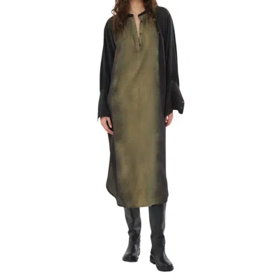 Rabens Saloner Saloner Graffiti Shirt Dress In Amila Olive Char In Green