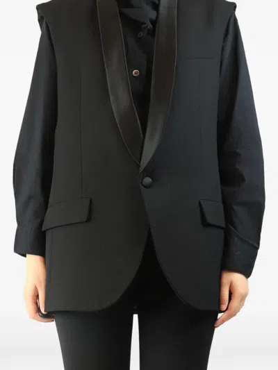 Pre-owned Rabens Saloner Shawl-lapel Waistcoat In Black