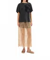 Rabens Saloner Sheer Lace Midi Skirt In Blessing In Black