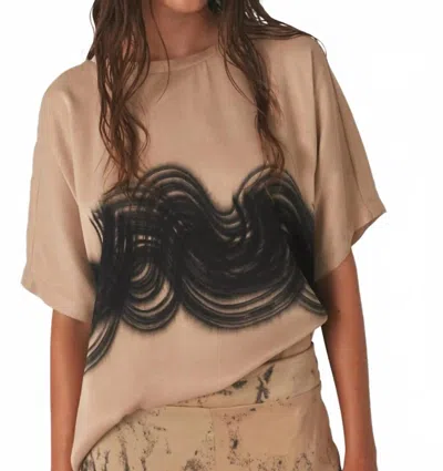 Rabens Saloner Swirl Tee In Black In Multi