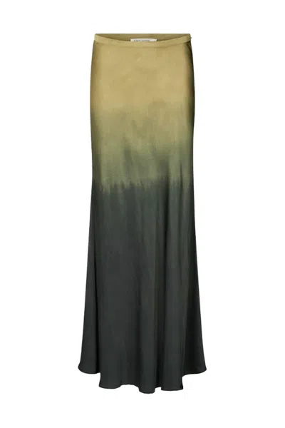 Rabens Saloner Women's Flow Bias Skirt In Army Combo In Green