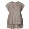 Rabens Saloner Women's Mag V-neck Top In Grey In Gray