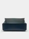 Rabitti 1969 Amsterdam Leather Low Basket  Abask Luxury Gift In  Blue