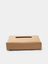 Rabitti 1969 Amsterdam Leather Rectangular Tissue Box  Abask Luxury Gift In  Beige
