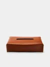 Rabitti 1969 Amsterdam Leather Rectangular Tissue Box  Abask Luxury Gift In  Orange