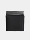 Rabitti 1969 Amsterdam Leather Tissue Box  Abask Luxury Gift In  Black