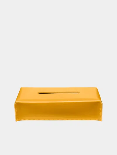 Rabitti 1969 Amsterdam Leather Tissue Box  Abask Luxury Gift In Yellow