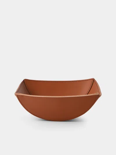 Rabitti 1969 Lambda Leather Bowl In Brown