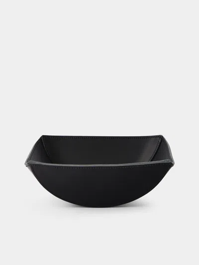 Rabitti 1969 Lambda Leather Bowl In Black