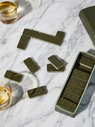 Rabitti 1969 Leather Dominoes Set  Abask Gift Set In Adult