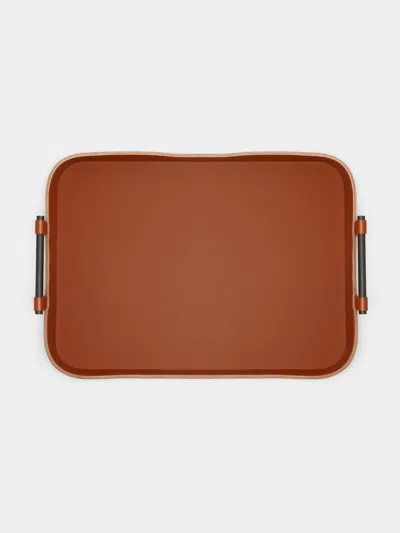 Rabitti 1969 Portofino Leather Tray  Abask Luxury Gift In Red