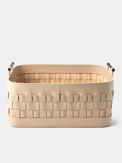 Rabitti 1969 Ravenna Rectangular Low Basket In Neutral