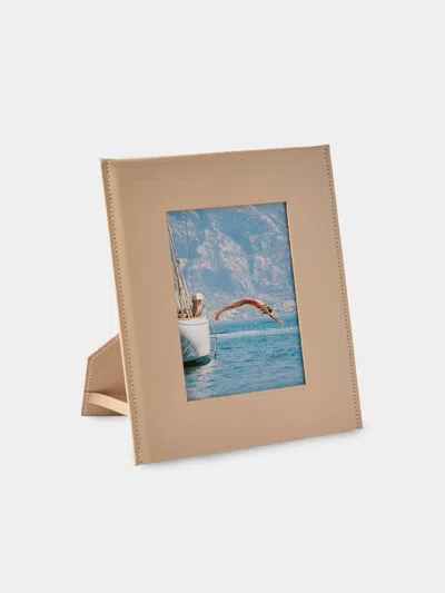 Rabitti 1969 Simple Saddle Leather Photo Frame (4x6") In Brown