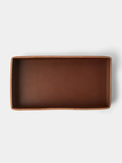 Rabitti 1969 Todi Leather Valet Tray (10in/25cm) In Brown