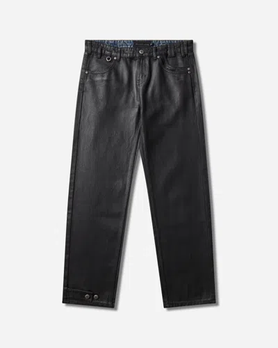 Racer Worldwide Coated Slim Low-waist Denim Pants In Black