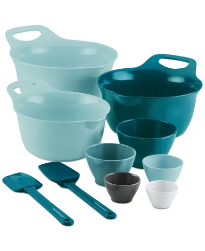 Rachael Ray 10-pc. Mix And Measure Mixing Bowl Measuring Cup And Utensil Set In Blue
