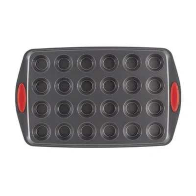 Rachael Ray 24-cup Non-stick Yum-o Bakeware Oven Lovin Muffin Pan In Gray,red