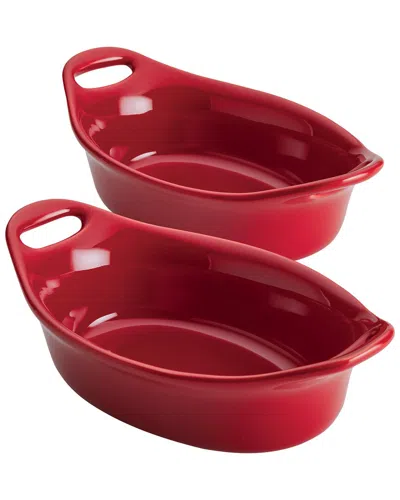 Rachael Ray 2pc Oval Au Gratin Set In Red