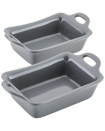 Rachael Ray 2pc Rectangular Au Gratin Set In Gray