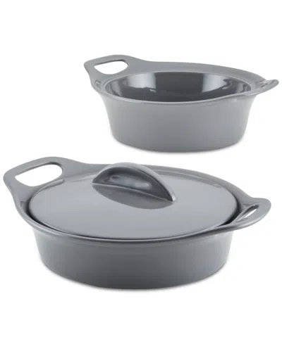 Rachael Ray 3-pc. Ceramic Casserole Bakers Set In Dark Gray