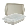 Rachael Ray 3pc. Lid Non-stick Bakeware Set In Silver