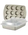 Rachael Ray 3-pc. Non-stick Bakeware Set In Silver