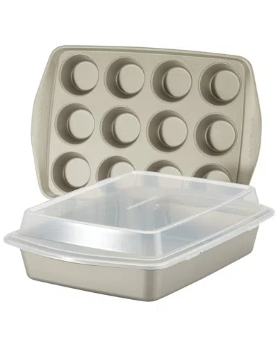 Rachael Ray 3pc Swing Lid Set In Silver