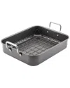Rachael Ray Nonstick Roasting Pan With Reversible Rack In Gray
