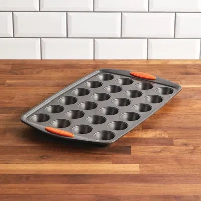 Rachael Ray Bakeware Oven Lovin' Nonstick Mini Muffin Pan / Mini Cupcake Pan, 24-cup In Gray