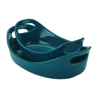 Rachael Ray Bubble & Brown 2-pc. Bakeware Set In Blue