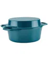 Rachael Ray Cast Iron Double Duty - 4 Qt. Casserole In Teal