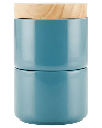 Rachael Ray Ceramic 3pc Stacking Spice Box Set With Lid In Blue