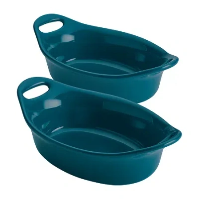 Rachael Ray Ceramic Oval 2-pc. Au Gratin Dish In Green