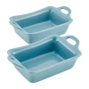 Rachael Ray Ceramic Rectangular 2-pc. Au Gratin Dish In Blue